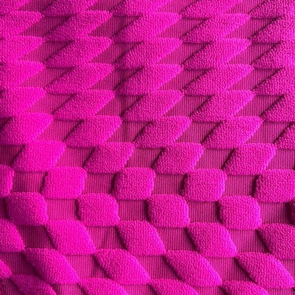 Good American 7 4X Plus String Bikini Bottom Hawaiian Pink Textured High Cut NWT - Picture 3 of 7